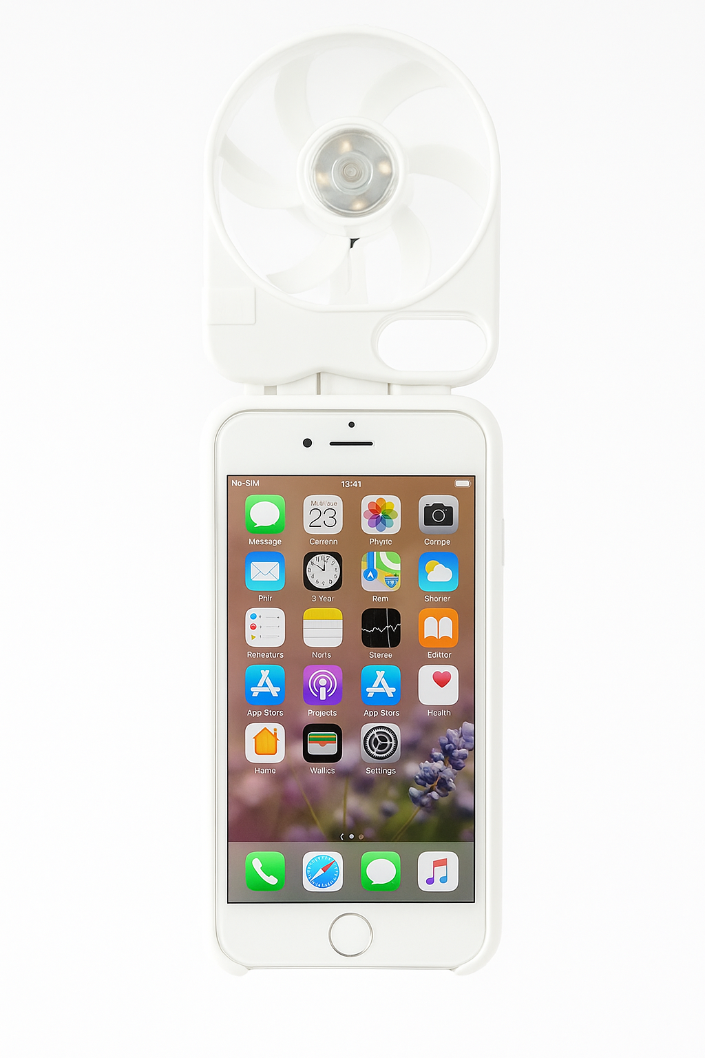 Cooling Built in Fan for Body, Face, Hair iPhone SE and iPhone 8 Case White